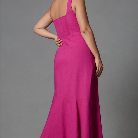 The Ariana Square-Neck Asemetrical Ruffle Hem Dress - Picture 8 of 11